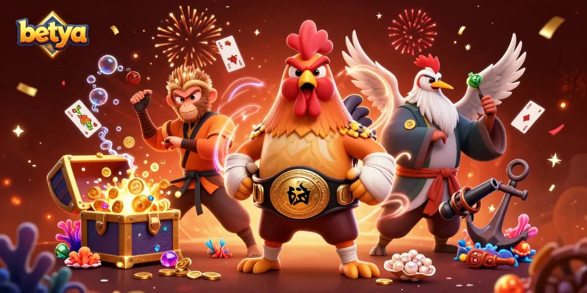 Experience thrilling gaming action with betya as colorful characters battle amidst vibrant casino elements.