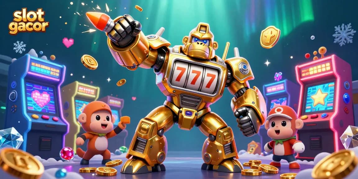 Berpartisipasi dalam slot gacor dengan mesin slot yang unik dan mencolok yang penuh warna.