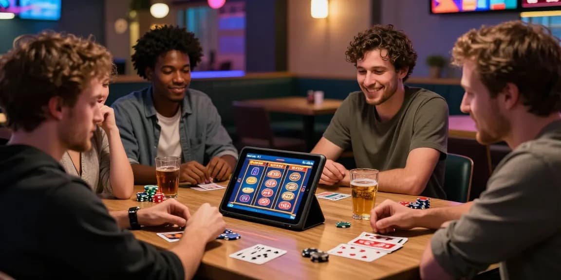 Exciting scene with players enjoying bonus buy slots UK in vibrant casino atmosphere.