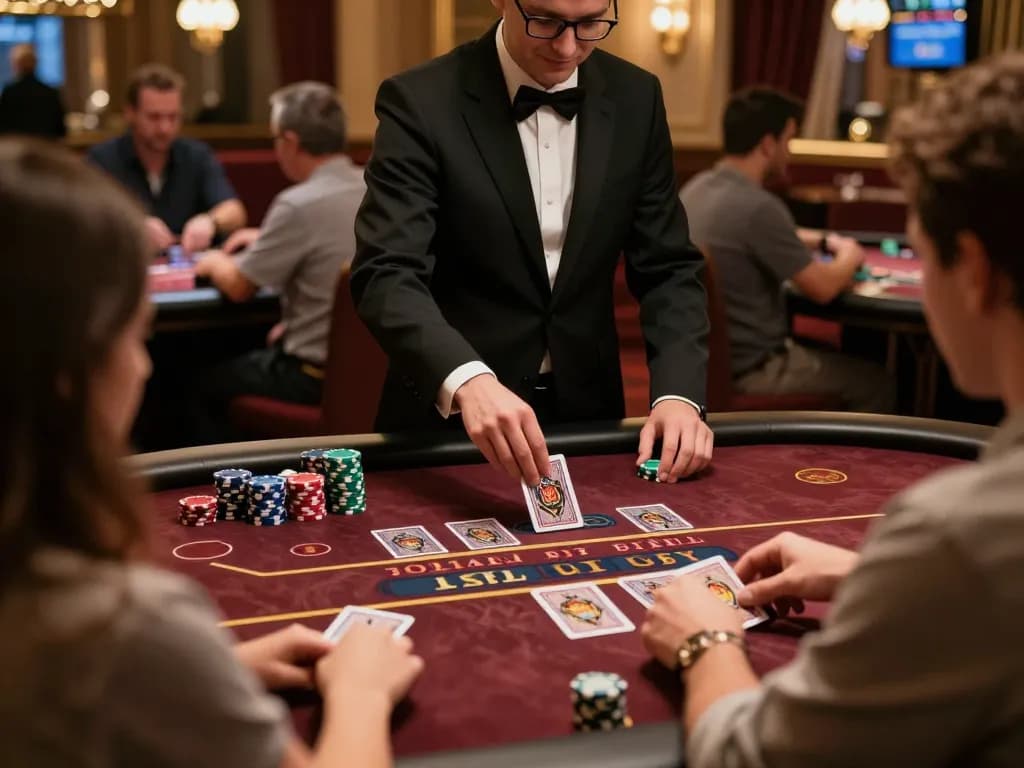 Experience live casino action at TT88, with players engaged at a blackjack table.