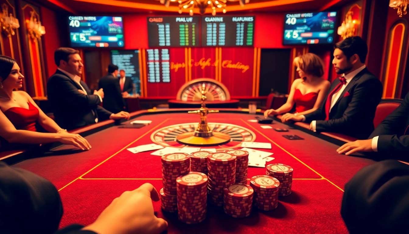 Experience high-stakes excitement at https://fb88.style/ with vibrant casino visuals showcasing poker and roulette.