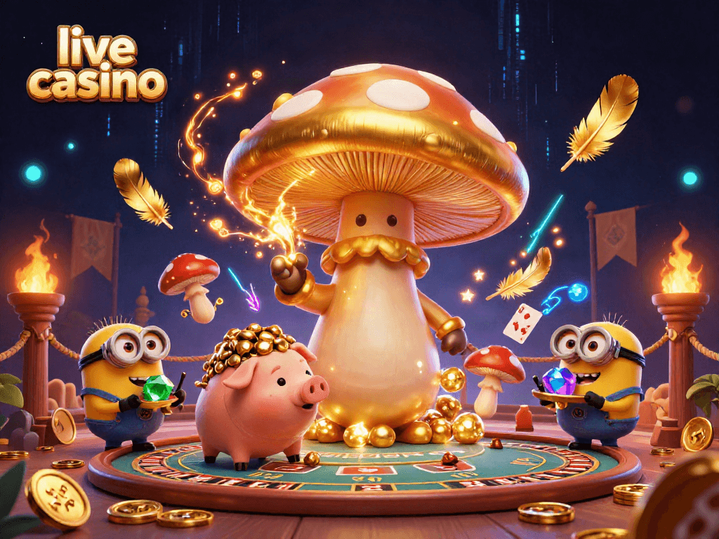 Experience the thrill of a live casino with vibrant characters and dynamic gaming elements.