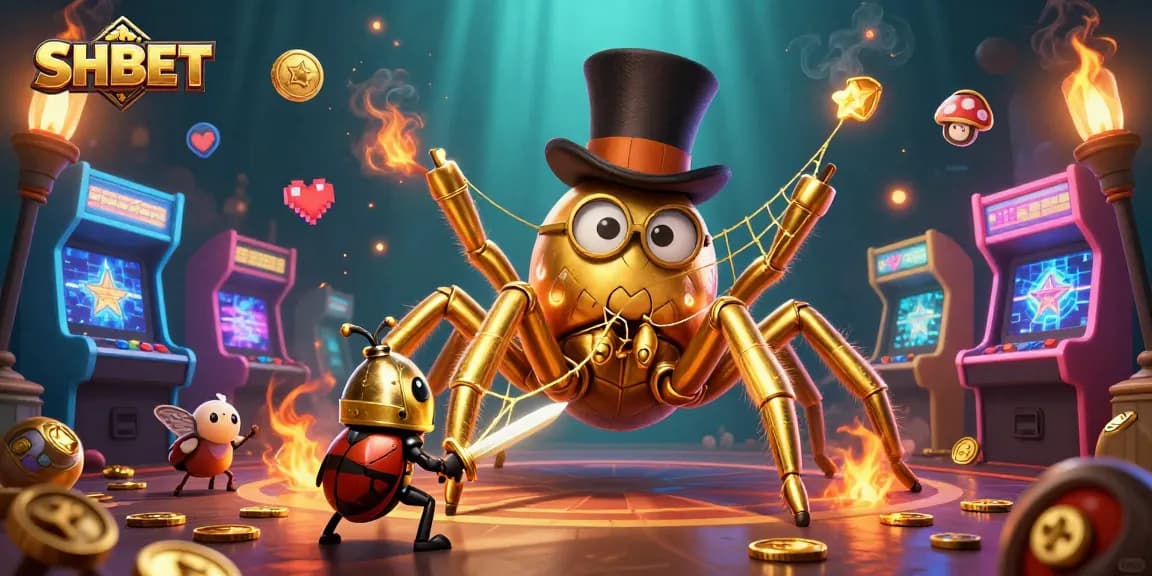 Engage with exciting gameplay experiences at SHBET, featuring glamorous casino elements in a vibrant 3D scene.