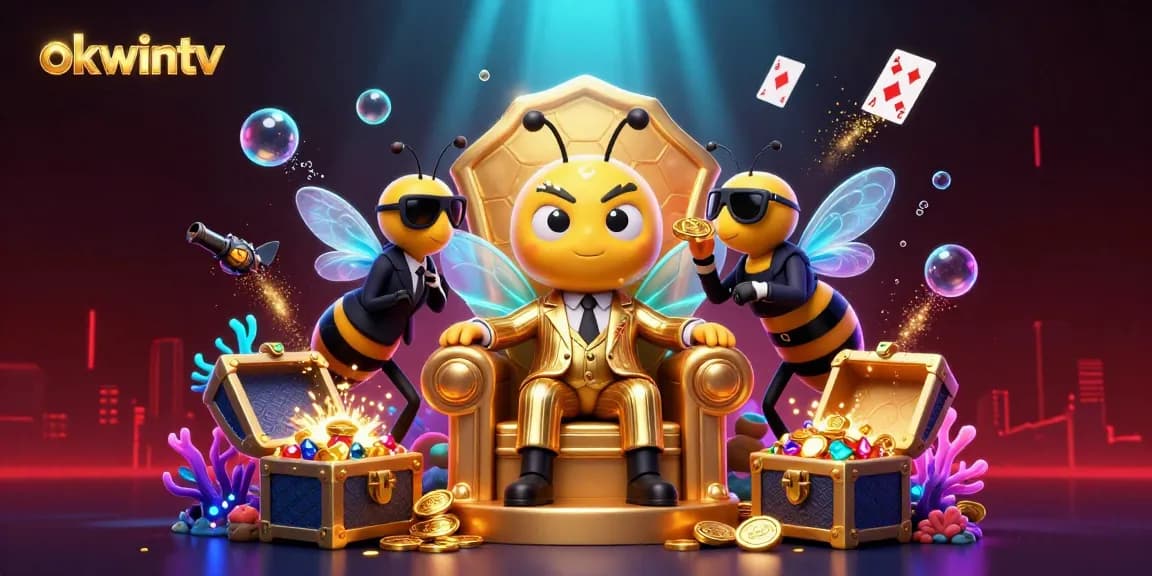 Experience live betting with okwintv's 3D mob boss scene, showcasing vibrant casino elements.