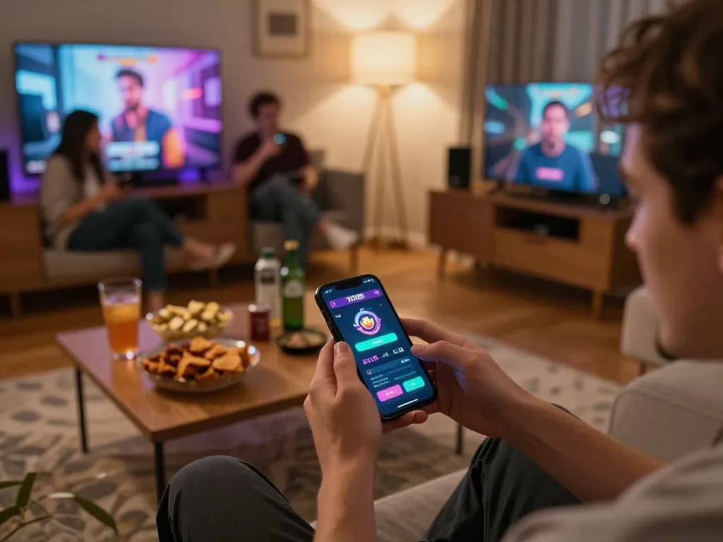 Mobile gaming with the XX88 app in a cozy home setting, emphasizing relaxed online gambling.