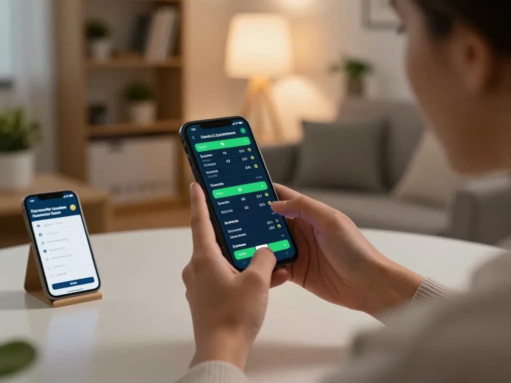 Engaging with open88 com sports betting app at home, showcasing live odds and responsible gambling.