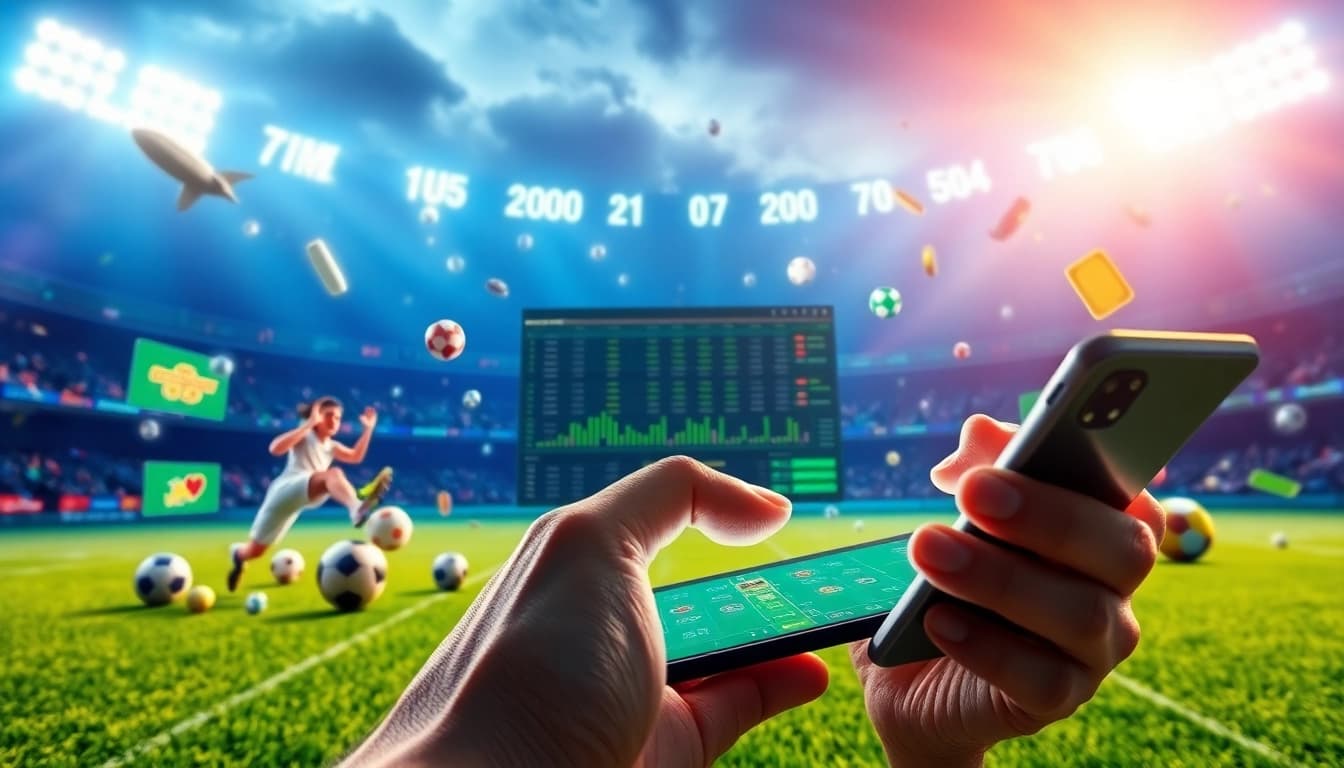 Exciting scene of a user engaging with the 8s bet online betting platform, showcasing vibrant gaming interfaces and dynamic odds.