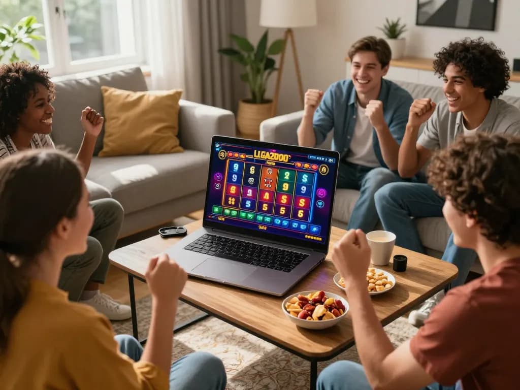 LIGA2000 online gaming session with friends enjoying vibrant gameplay and strategic interactions.