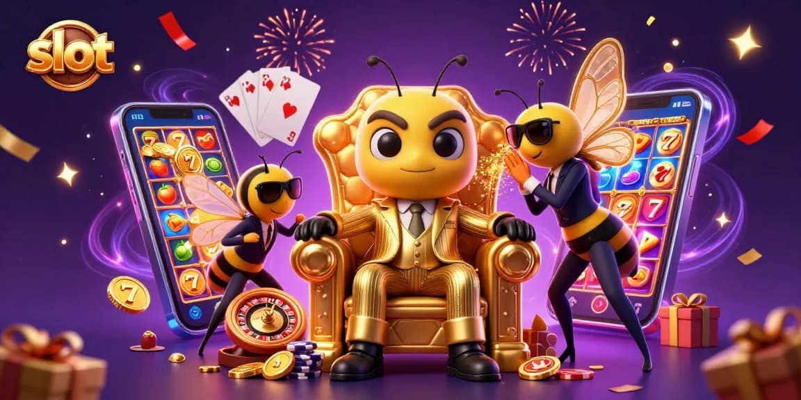 Mainkan slot dengan bumblebee bos, wasp bodyguards, dan kupu-kupu di ilustrasi kasino yang meriah.