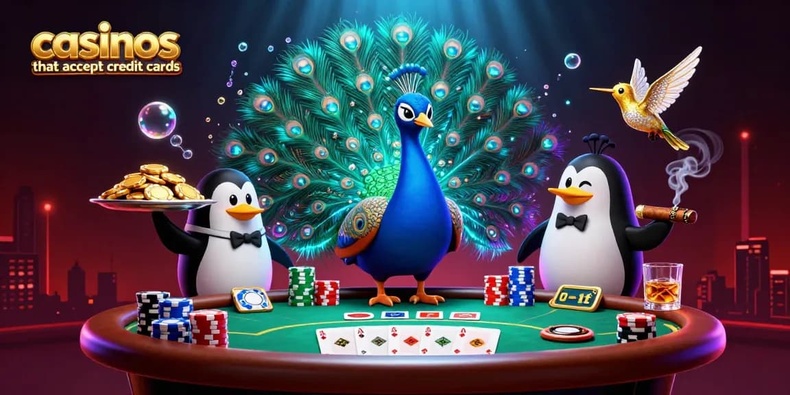 Experience thrilling gameplay at casinos that accept credit cards with vibrant casino elements and animated characters.