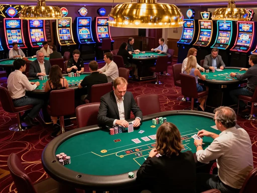 Players enjoying a thrilling game of poker at king33 casino, showcasing a vibrant atmosphere