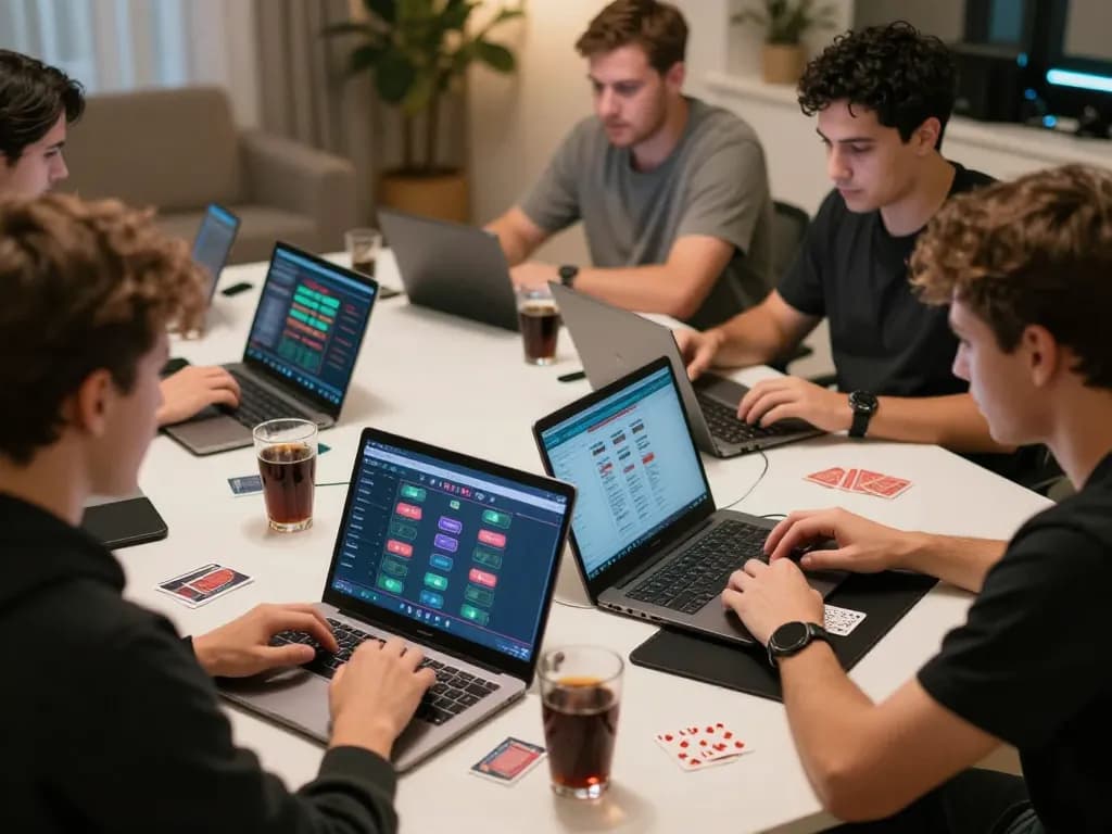 Engaged players strategize during online casino session, showcasing dynamic casino gameplay