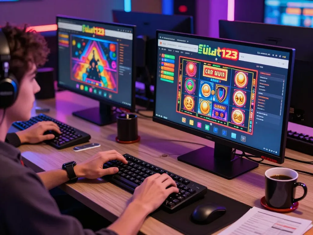 situs ulat123 players engaging in dynamic online gambling while strategizing bets at home