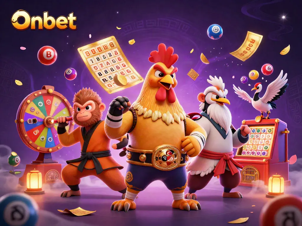 Join the vibrant action at Onbet with thrilling gaming elements and colorful characters.