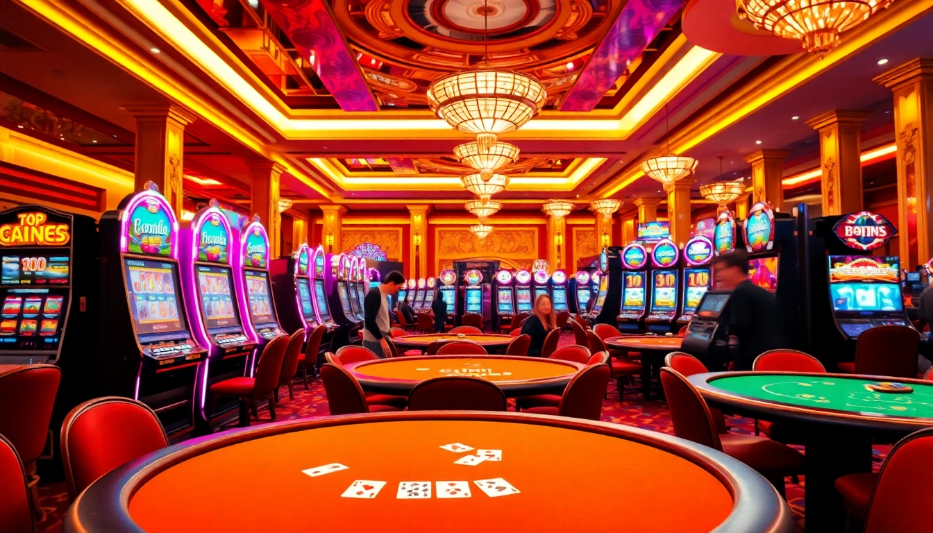 Experience the excitement of top casinos with lively gaming scenes and vibrant lighting.