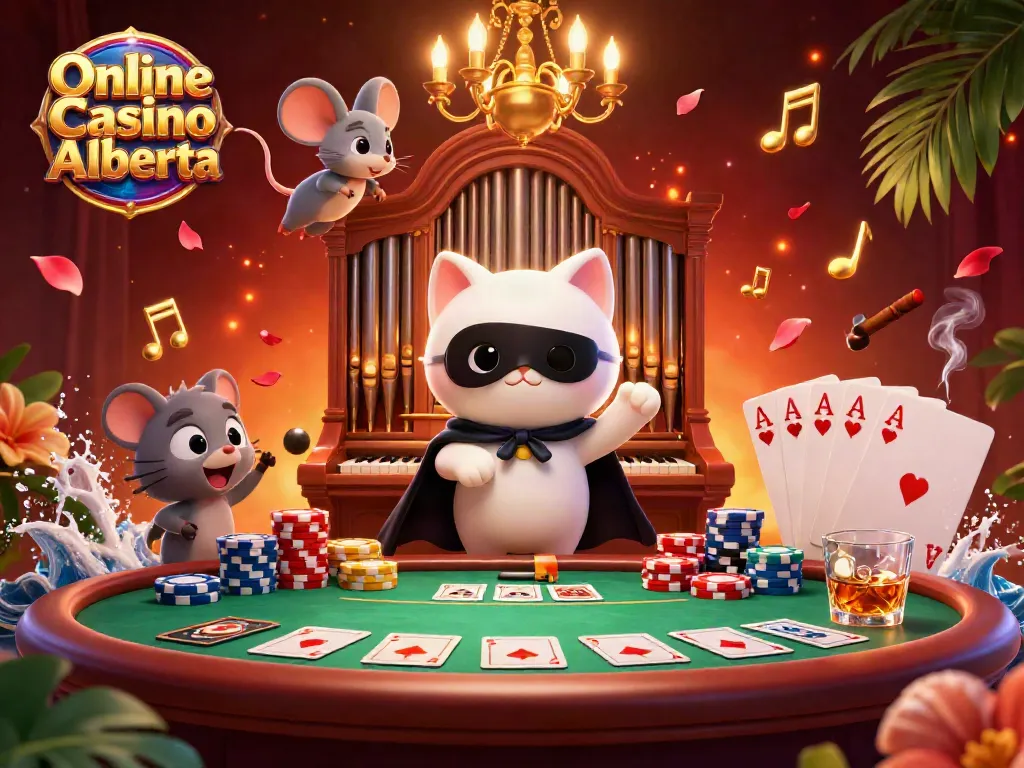 Experience the thrill of Online Casino Alberta with an engaging 3D casino scene filled with excitement.