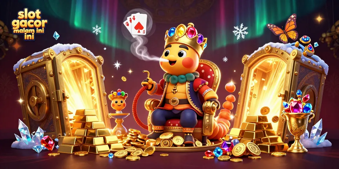 Engage with slot gacor malam ini through vibrant casino-themed illustration showcasing a whimsical casino scene.