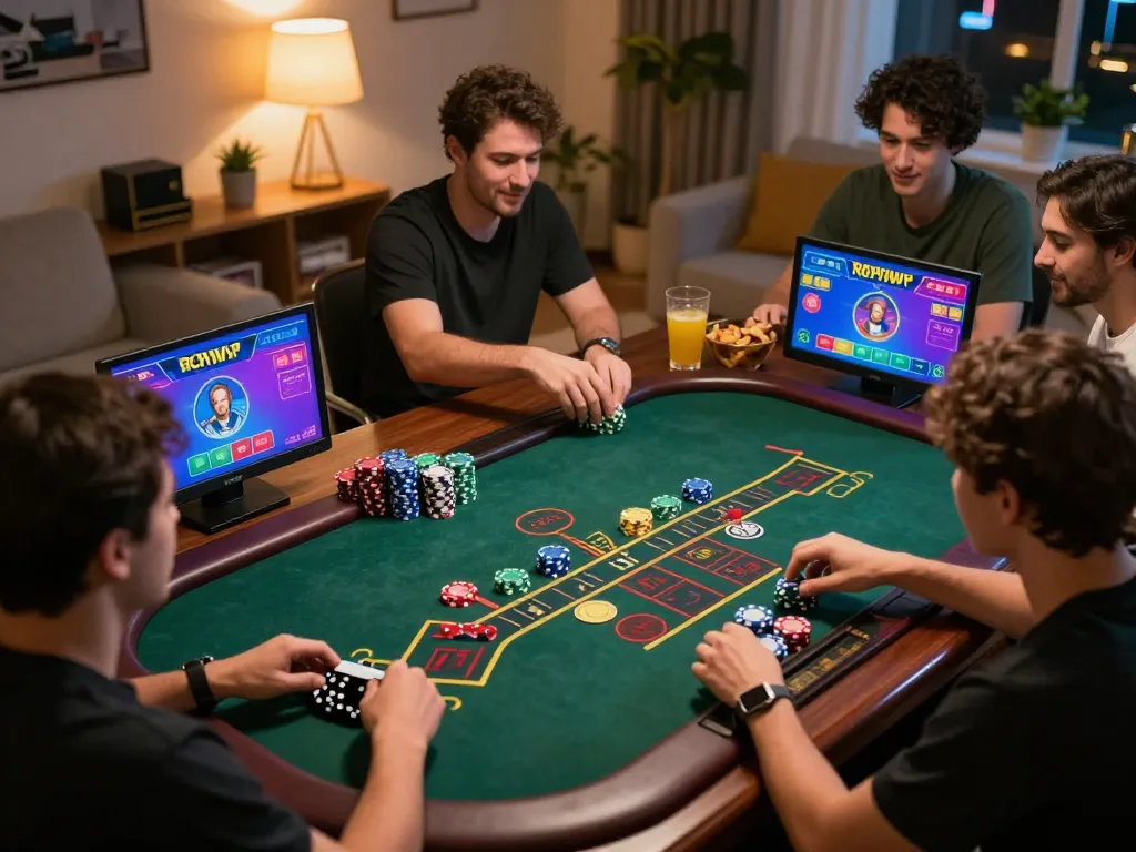 Players engaging in Baccarat on Rikvip in a vibrant online casino setting with keen focus on gameplay.