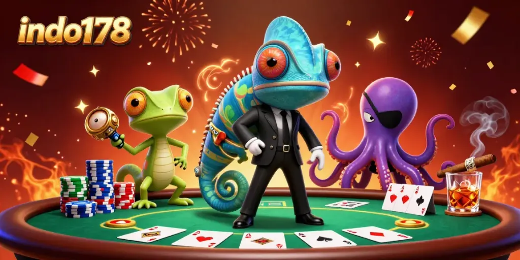 Experience the excitement of indo178 with vibrant characters and dynamic casino elements.