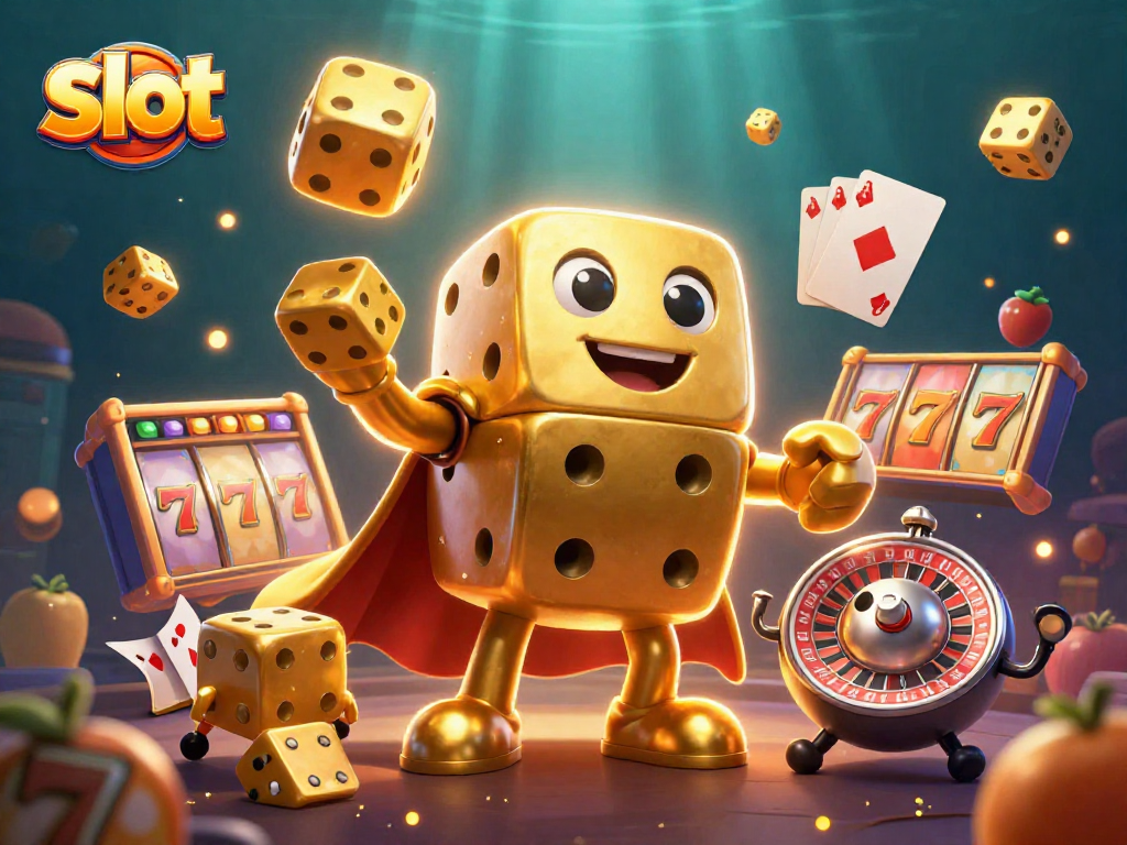 Engage in thrilling slot gameplay with colorful characters juggling luck-inspired elements.
