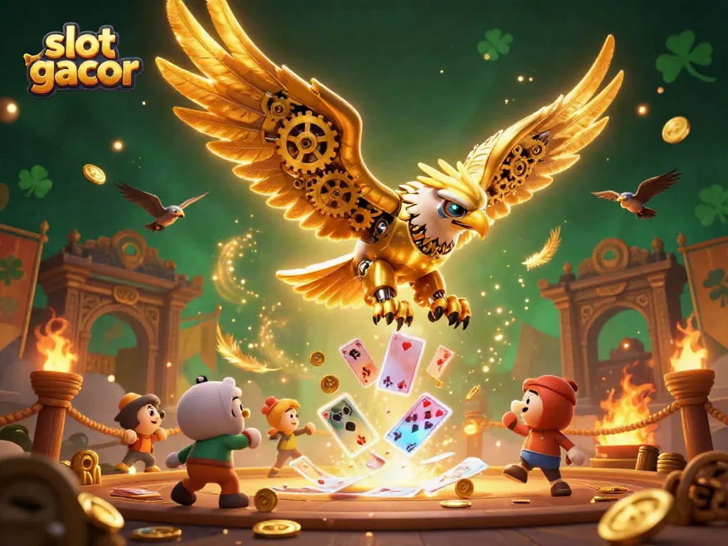Menangkan slot gacor dengan penggambaran 3D burung emas futuristik di arena permainan.