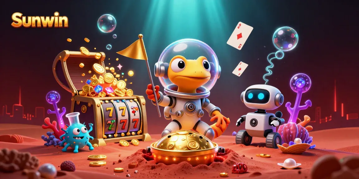 Experience thrilling gameplay at Sunwin's golden casino on Mars with lively characters and dynamic elements.