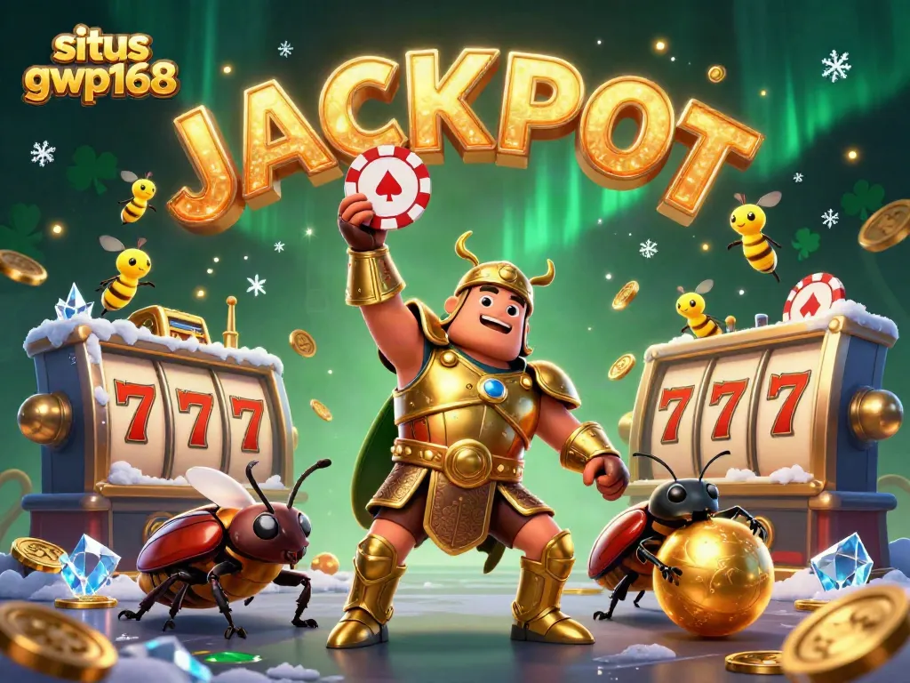 Menangkan jackpot di situs gwp168 dengan ilustrasi kasino yang penuh warna dan hiasan khusus.