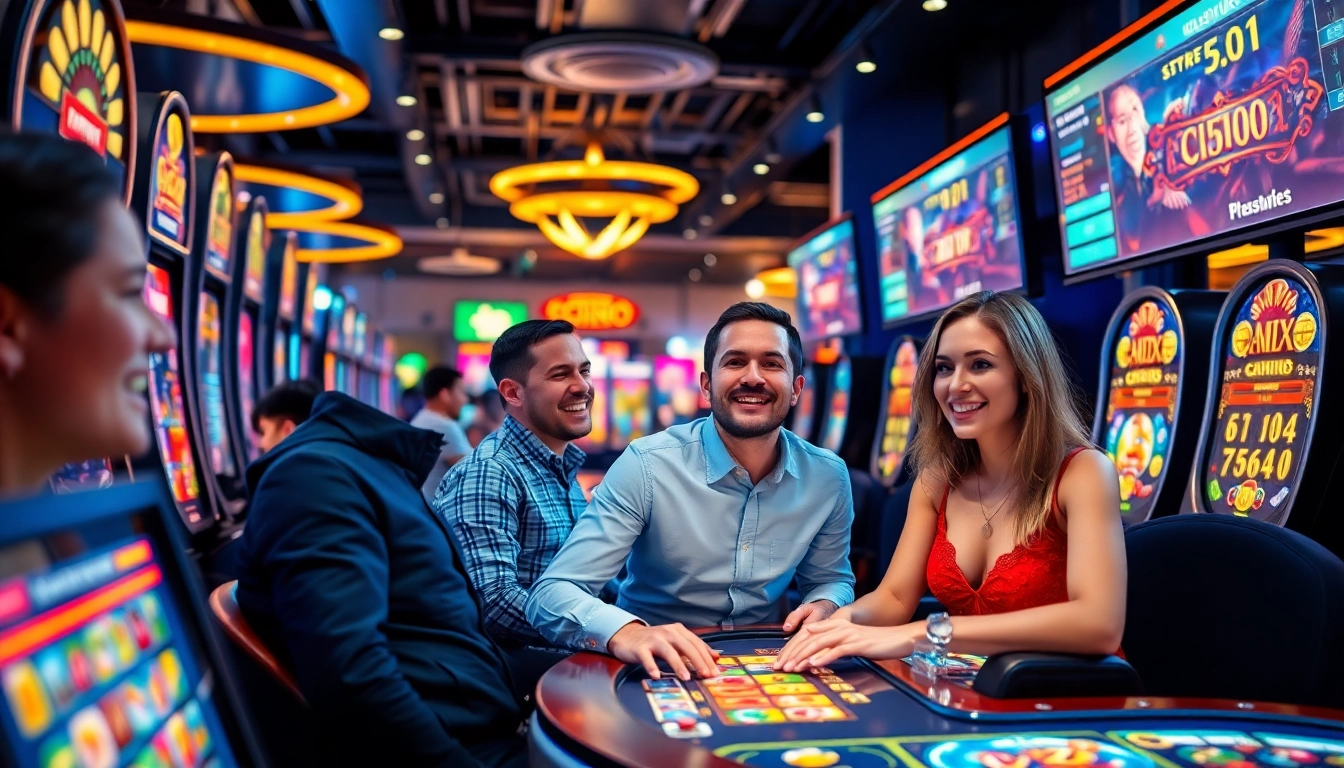 Exciting online gaming experience at uu88 com with players enjoying casino games in a modern virtual environment.